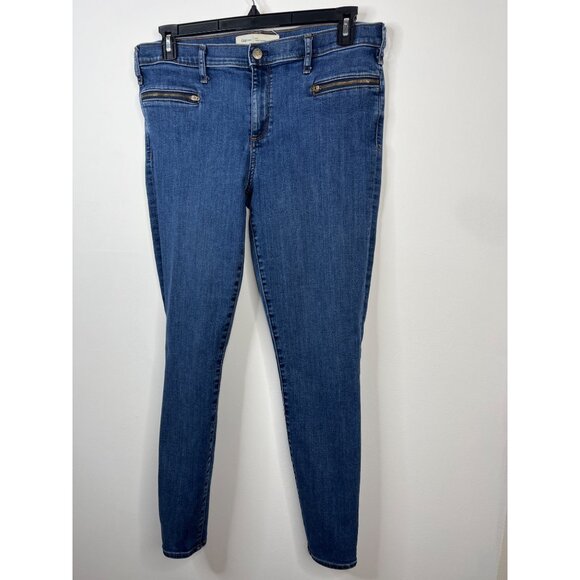 Gap 1969 Women’s True Skinny Ankle Jeans 33 Tall Blue Zip Pockets Stretch - Picture 4 of 11